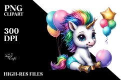 Cute Baby Unicorn Posing as Johnny Bravo | Clipart Product Image 1