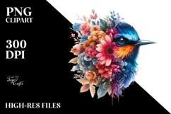 Artistic Vibrant Bird Flowers Product Image 1