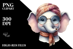 Washed Elephant Smiling with Silk Scarf | Sublimation Product Image 2