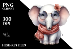 Washed Elephant Smiling with Silk Scarf | Sublimation Product Image 2