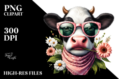 Angry Cow with Sunglasses PNG Product Image 2