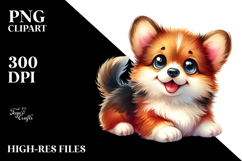 Whimsical Baby Pembroke Welsh Corgi PNG Product Image 2