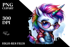 Vibrant Unicorn in Watercolor, High-Res PNG Product Image 2