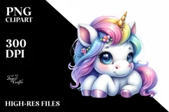 Cute Baby Unicorn Clipart Product Image 3