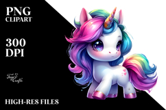 Cute Unicorn in the Style of PNG Product Image 2