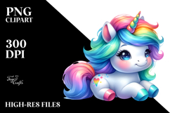 Cute Unicorn in the Style of PNG Product Image 2