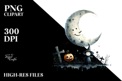 Funny Moon Clipart PNG Product Image 2