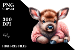 Cute Baby Elk in Style | Sublimation Clipart Product Image 2