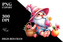 Cute Gnome Drinking a Cocktail PNG Product Image 2