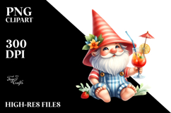 Cool Gnome Drinking a Cocktail, Transparent PNG Product Image 2