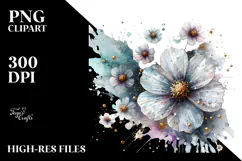 Elegant Cosmos with Metallic Accents, PNG Product Image 2