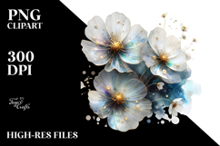 Chic Cosmos with Metallic Accents, PNG Product Image 2