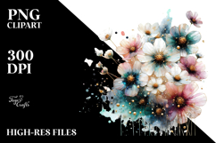 Chic Cosmos with Metallic Accents, PNG Product Image 2