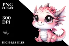 Cute Watercolor Small Baby Dragon Smiling | Sublimation Product Image 3