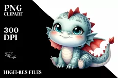 Cute Watercolor Small Baby Dragon Smiling | Sublimation Product Image 3