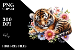 Sleeping Baby Tiger PNG Product Image 2