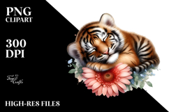 Sleeping Baby Tiger PNG Product Image 2