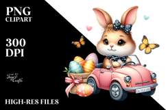 Bunny with Car and Easter Eggs, PNG Product Image 2