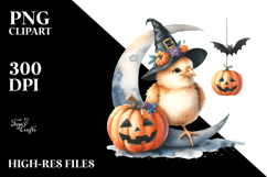 Sitting Chicken on Half Moon PNG Product Image 2