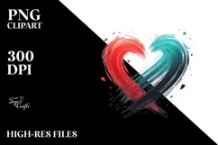 Simple Paintbrush Style Heart PNG Product Image 2