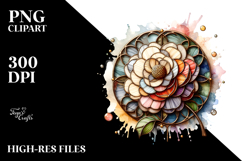 Abstract Stained Ranunculus | Sublimation | Clipart Product Image 2