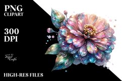 Shiny Transparent Zinnia PNG Product Image 1