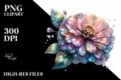 Shiny Transparent Zinnia PNG Product Image 1
