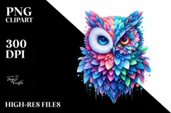Vibrant Ice Owl, Transparent PNG Product Image 3
