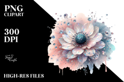 pastel Anemone made of Diamond Materials PNG Product Image 2