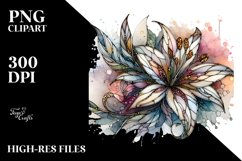 Stained Lily with Golden Insertions PNG Product Image 2