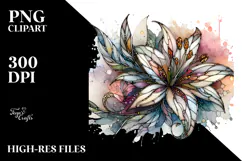 Stained Lily with Golden Insertions PNG Product Image 2