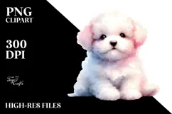 Cute Watercolor Bichpoo with Christmas Gifts Product Image 2