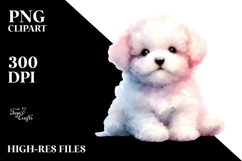 Cute Watercolor Bichpoo with Christmas Gifts Product Image 2