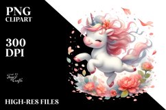Cute Baby Unicorn Tumbling Spring Petals Wind Product Image 1