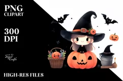 Simple Halloween Witch, Transparent PNG Product Image 1