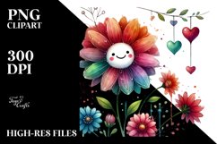 Colorful Flower Hearts PNG Product Image 2