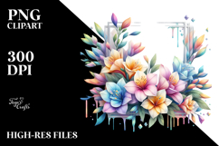 Pastel Diamond Freesia Frame PNG Product Image 2