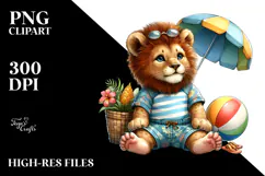 Digital Cute Lion Beachwear PNG Product Image 2