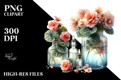 Watercolor Bottle Begonia | Clipart Product Image 2