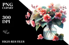 Watercolor Bottle Begonia | Clipart Product Image 2