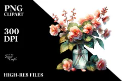 Watercolor Bottle Begonia | Clipart Product Image 2