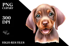 Happy Baby Vizsla Dog PNG Product Image 2