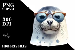 Funny Cute Seal Portrait | Sublimation Clipart Product Image 3