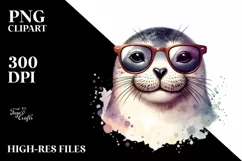 Funny Cute Seal Portrait | Sublimation Clipart Product Image 1