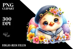 Colorful Smiling Cute Baby Chicken PNG Product Image 2
