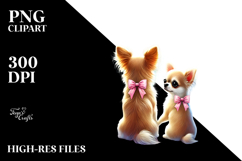 Pastel Watercolor Chihuahua and Heart PNG Product Image 2