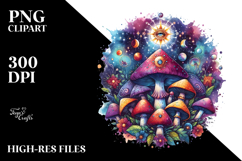 splashy Magical Mushroom PNG Product Image 2