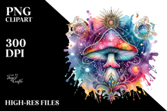 Colorful Magical Celestial Mushroom PNG Product Image 2