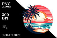 Tropical Beach Sunset, PNG Product Image 2