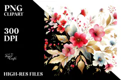 Colorful Red Flowers PNG Product Image 2